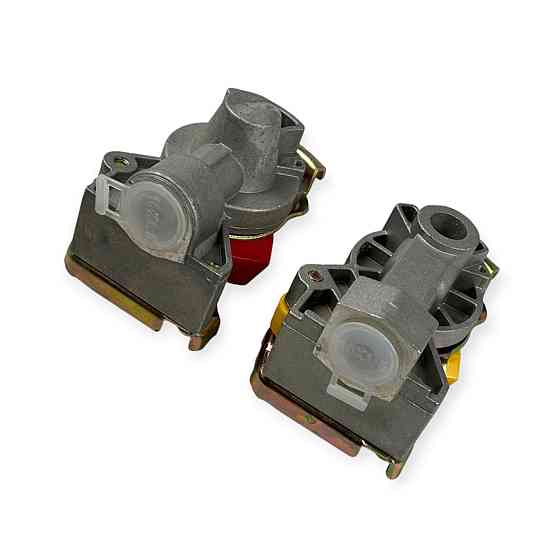 Разъем 16 x1.5 в сборе, с обратным клапаном (к-кт 2 шт) (красный и желтый) пневматический Мукачево