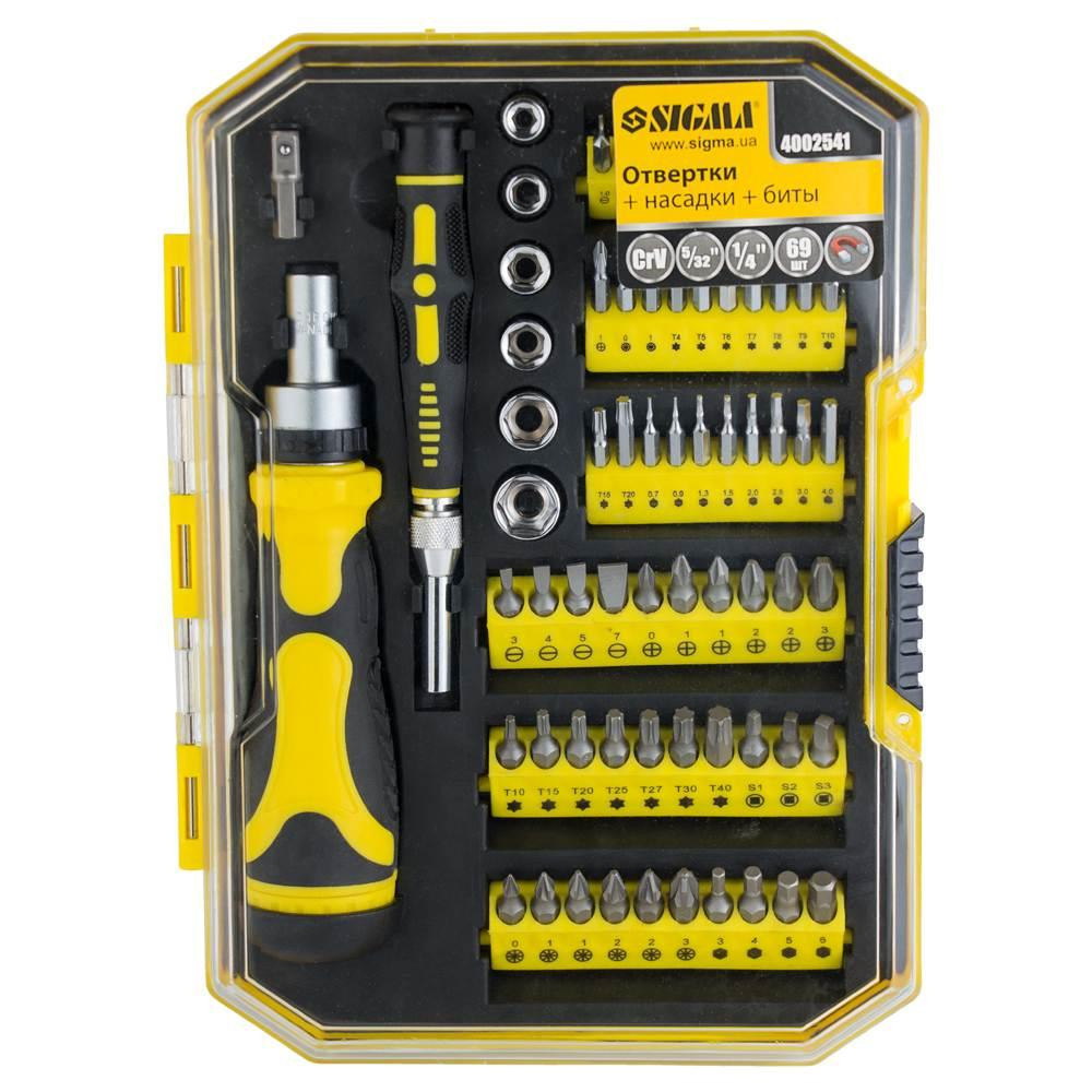 Набор отверток + биты 69шт CrV (кейс) SIGMA (4002541) Киев - изображение 1
