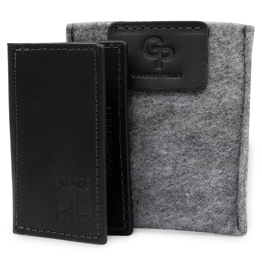 Кожаный компактный картхолдер GRANDE PELLE 11397 Черный Киев - изображение 6