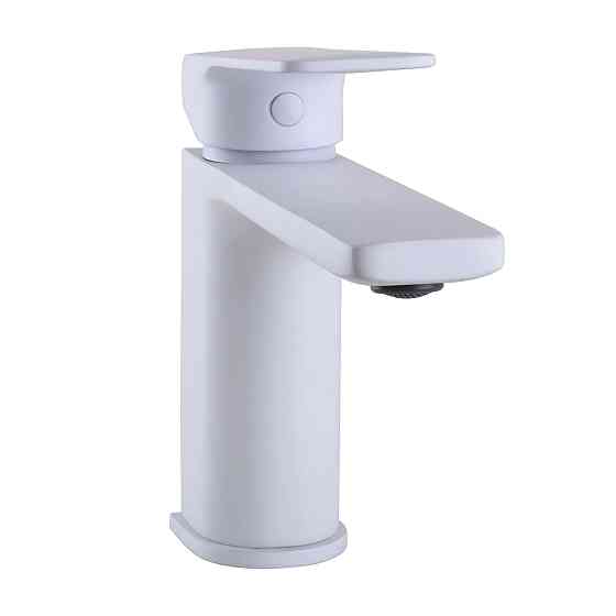 Змішувач для умивальника TOPAZ ODISS TO 18221-H52-WW на гайці, Білий матовий ,шланги TAQ-M1055,D35 Луцк