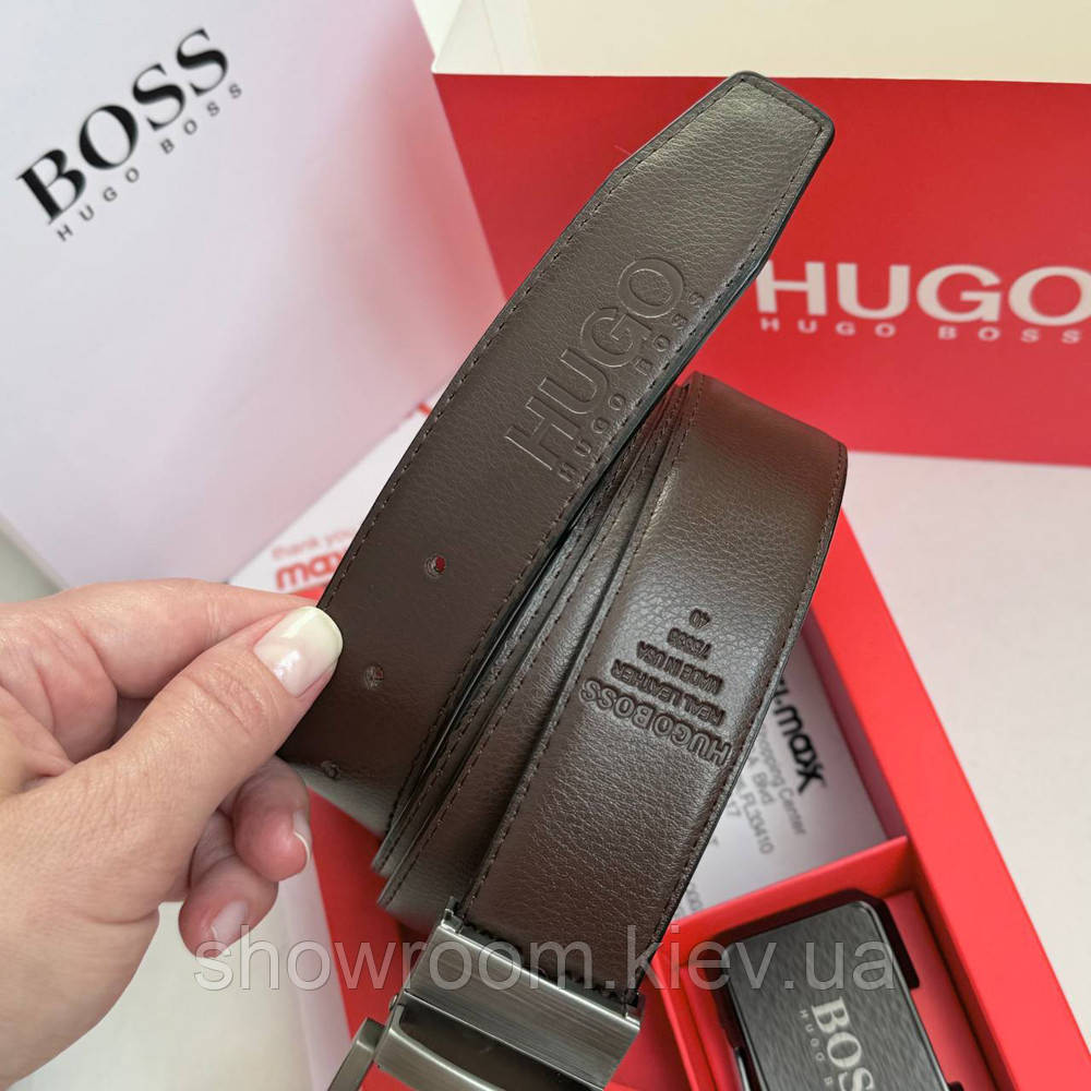 Чоловічий подарунковий набір (ремінь із двома пряжками) H.Boss (219) Київ - фото 5
