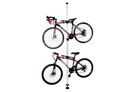 Підставка під 2 велосипеди телескопічна 1,8-3м, регульований кут нахилу велосипеда, алюмінієва, сіра HS-051 Киев
