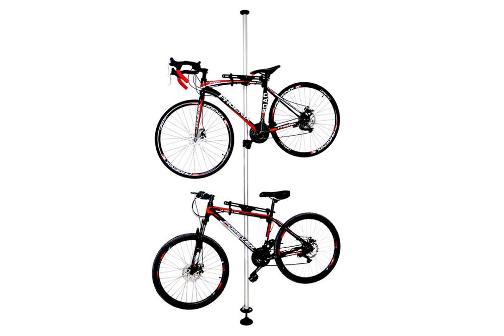 Підставка під 2 велосипеди телескопічна 1,8-3м, регульований кут нахилу велосипеда, алюмінієва, сіра HS-051 Киев - изображение 2
