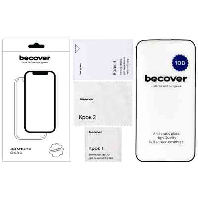 Стекло защитное BeCover Apple iPhone 13 Pro 10D Black (711514) Винница
