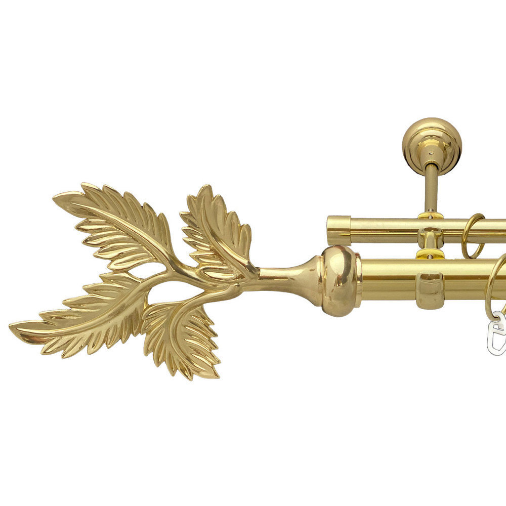 Карниз Orvit Папороть металевий дворядний відкритий Золото 25\19 мм 200 см (00-00012823) Львов - изображение 1