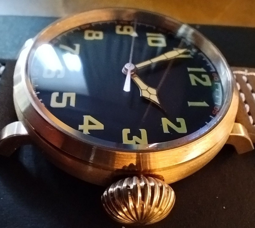 Часы из бронзы Pilot Tandorio 47мм хомаж Zenith бронзовые часы CUSN8. Киев - изображение 7