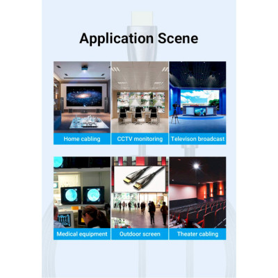 Кабель HDMI M - M, 50.0 м, V2.0, Optical 4K 60Гц 18Gbps Dolby 7.1 PVC Black Zinc Alloy Vention Винница - изображение 7