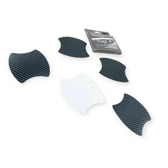 Плівка захисна від сколів "під ручки дверей" 85х90мм овал з виїмкою (5шт) чорна карбонова Мукачево