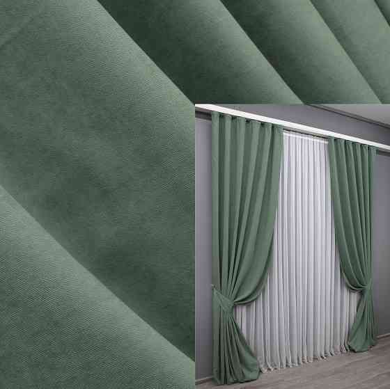 Комплект готовых штор VR-Textil Микровелюр SPARTA № 970ш Фисташковый 100х285 см 2 шт (31-314) Киев