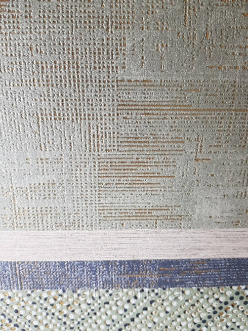 Шпалери вінілові на флізелін Marburg 82171 Giulia геометрія абстракція смуги точки 3д зелені золотисті Київ - фото 2