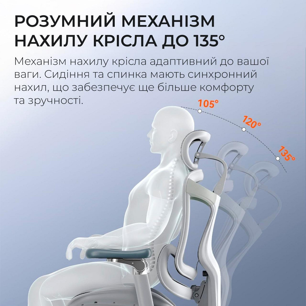 Крісло офісне Sihoo Doro C300 Pro Mesh White (DORO-C300-PRO-M102) ( 11715 ) Харків - фото 17