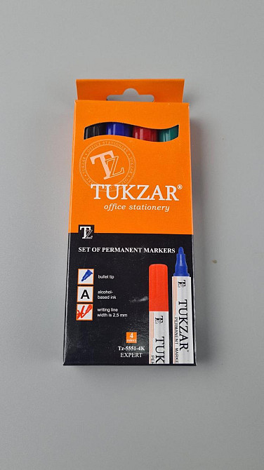 Набір Маркерів No TZ-5551-4-K (4 кольори: синій.чорний.червоний.зелений, картон.) (1 пачка) Харків - фото 1