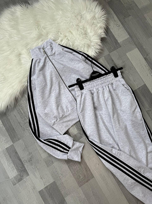 Женский повседневный спортивный костюм двойка: кофта и штаны с лампасами турецкая двунитка 42/44, Меланж Одесса - изображение 2