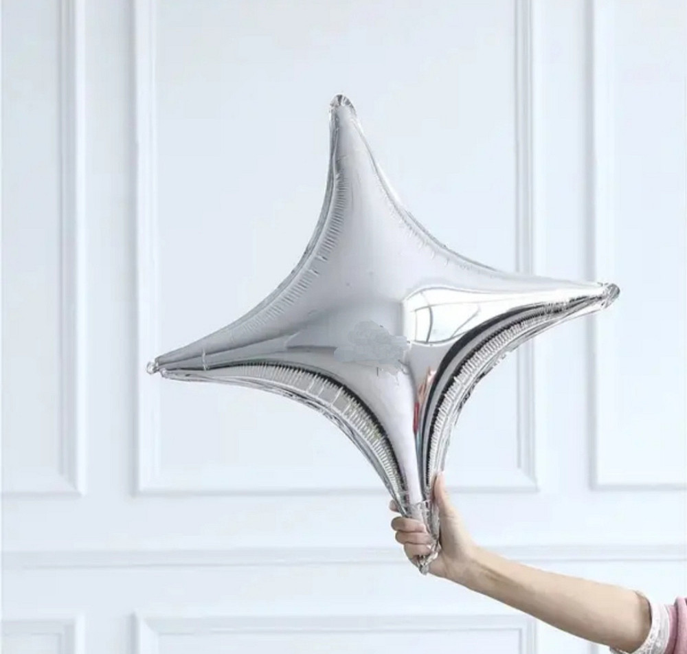 Звезда четырехугольная 65см Металлик серебро Киев - изображение 1