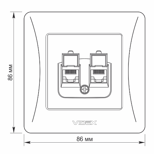 BINERA білий Розетка внутрішня 2-а CAT6+CAT6 комп'ютерна Videx Житомир