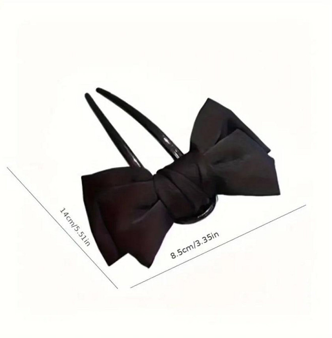 Элегантная заколка для волос с черным бантом в китайском стиле. Киев - изображение 3