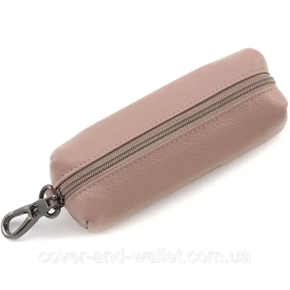 Елітна жіноча кишенькова ключниця пудрового кольору на блискавці Marco Coverna W005 Pudra Київ - фото 3
