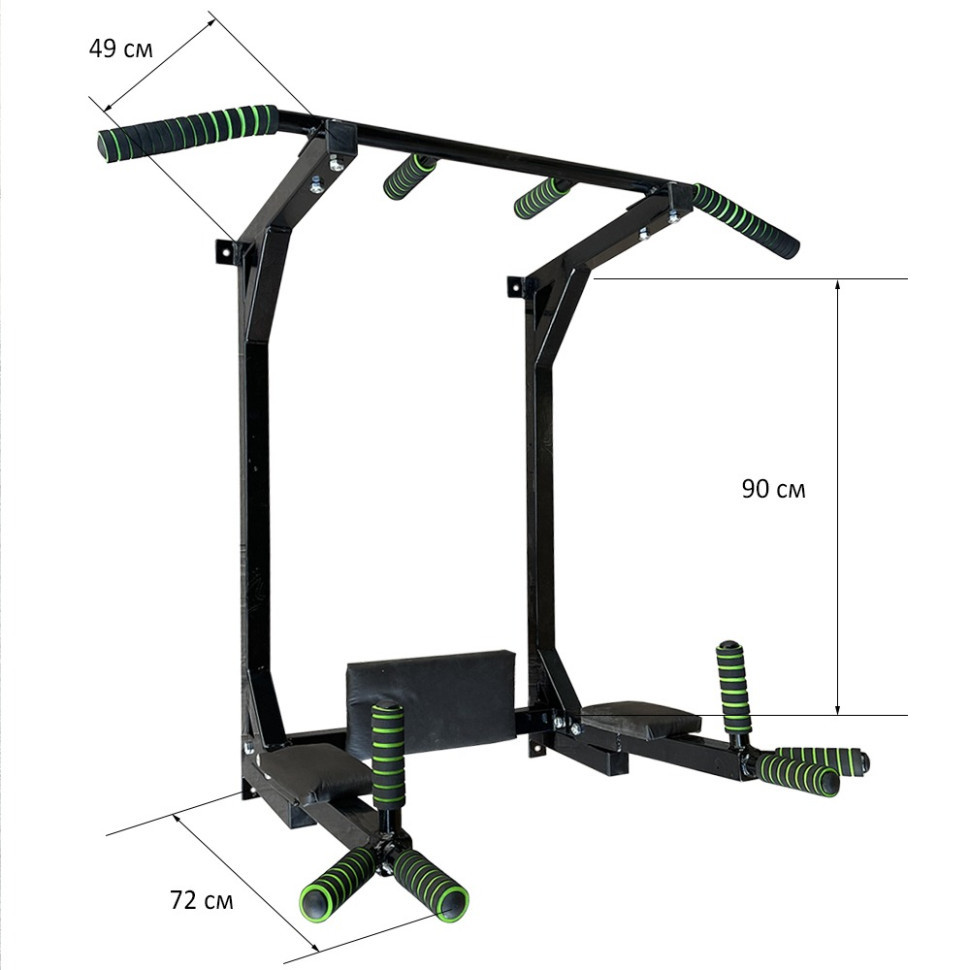 Тренажер турнік з підйомними брусами Iron Pro 4 в 1 NE-TR-5B, з м'якими ручками, чорний Вінниця - фото 5