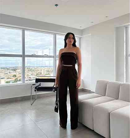 Жіночий стильний костюм для штанів: топ і штани костюмка Шоколад, 42/44 Одеса