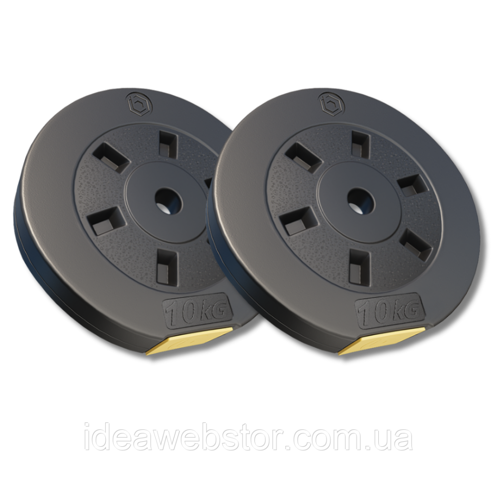 Набор композитных дисков PowerPro 20 2х10 кг блины для штанги и гантелей утяжелители для силовых тренировок Киев - изображение 6