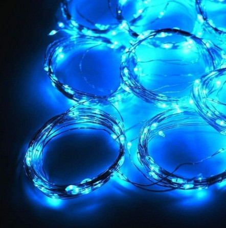 Гірлянда штора Роса 8х1.5м мікродіод 600 Led лампочок, 40 ниток 220В (Синє світло) Вінниця - фото 1