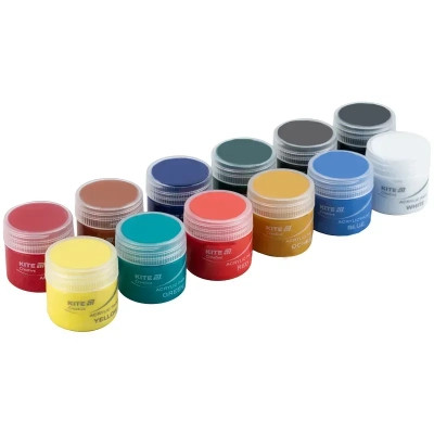 Акриловые краски Kite Creative 12 кольорів, 20 мл (K-275) Винница - изображение 4