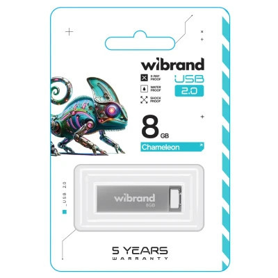 USB флеш накопичувач Wibrand 8GB Chameleon Silver USB 2.0 (WI2.0/CH8U6S) Вінниця - фото 2
