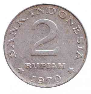 Монета 2 рупії. 1970 рік, Індонезія. (БЖ) Полтава