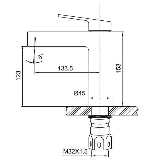 Смеситель для умывальника Koer KI-10016-02 из нержавеющей стали, цвет нерж, модель KR4789 Харьков