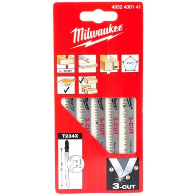 Полотно Milwaukee для лобзика T234X 3CUT, 91 мм/ крок зуба 2,5 мм , 5шт, деревина, чистий різ (4932430141) Вінниця - фото 2