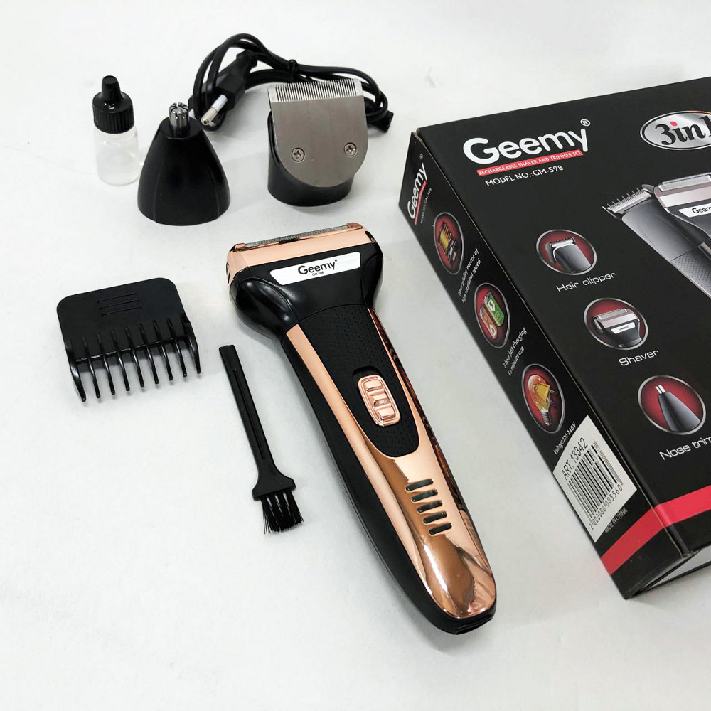 Компактна електробритва чоловіча GEMEI GM-598, Акумуляторна машинка для стрижки, Портативна бритва LA-89 Львів - фото 5
