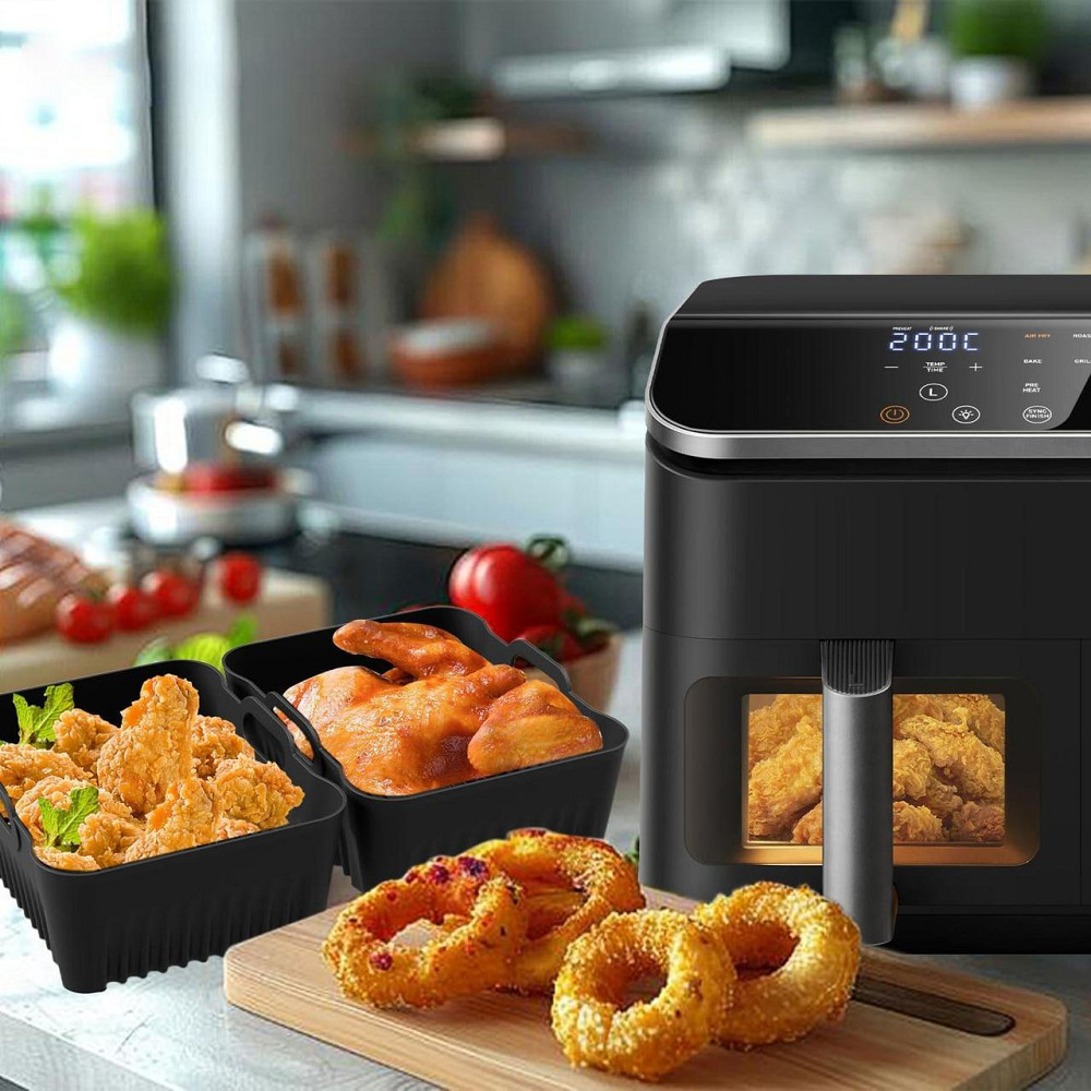 Аксесуари для аерофритюрниці Cosori CAF-R901-AEU Чорний 8.5L силіконова форма, решітка, шпажки, рукавички, пергамент, набор Київ - фото 6