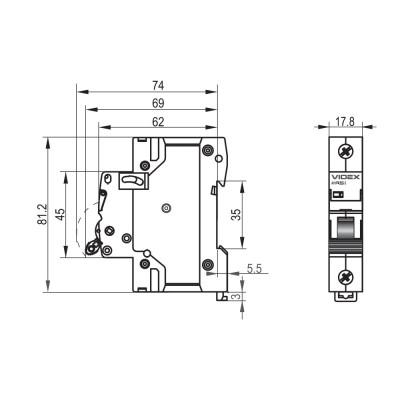 Автоматический выключатель Videx RS6 RESIST 1п 50А 6кА С (VF-RS6-AV1C50) Винница - изображение 4