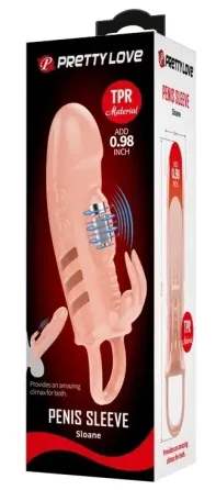 Удлиняющая насадка с вибростимуляцией ( на 2,5 см ) PRETTY LOVE - PENIS SLEEVE Sloane, BI-026243 Sex Aura Киев