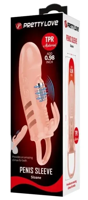 Удлиняющая насадка с вибростимуляцией ( на 2,5 см ) PRETTY LOVE - PENIS SLEEVE Sloane, BI-026243 Sex Aura Киев - изображение 1