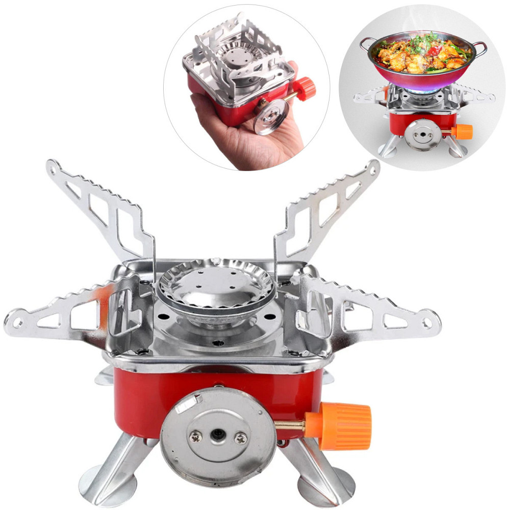 Портативна газова плита під цанговий балон K-202 / Похідна туристична міні плита Київ - фото 1