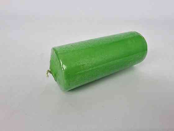 Цветная Цилиндр парафиновая свеча (60/150) ЗЕЛЕНАЯ крашеная  внутри белая (1 шт) Харьков