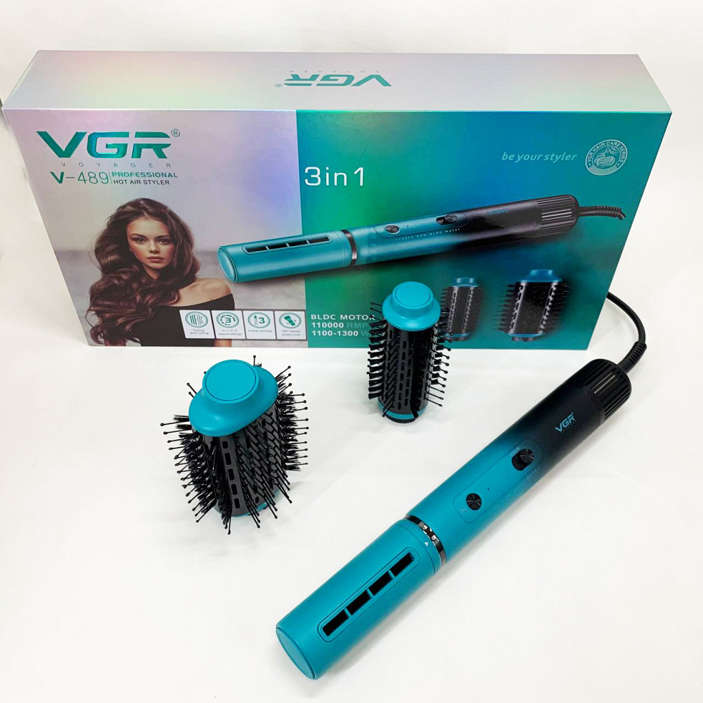 Фен электрический с насадками VGR V-489, Стайлер-выпрямитель для укладки выпрямления волос, Фен стайлер XH-99 Львов - изображение 7