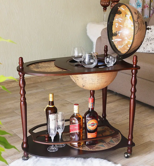 Глобус бар напольный со столиком кремовой сферы Киев - изображение 2