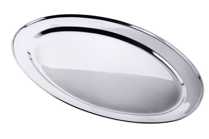 ПОДНОС БАРНЫЙ ИЗ НЕРЖАВЕЮЩЕЙ СТАЛИ ОВАЛ 35 Х 22 СМ АЛЬФА (ШТ) 1435 ABA-OPT Одесса - изображение 1