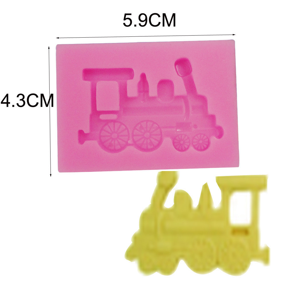 Силиконовый молд Паровоз 59 на 43 мм розовый Киев - изображение 2
