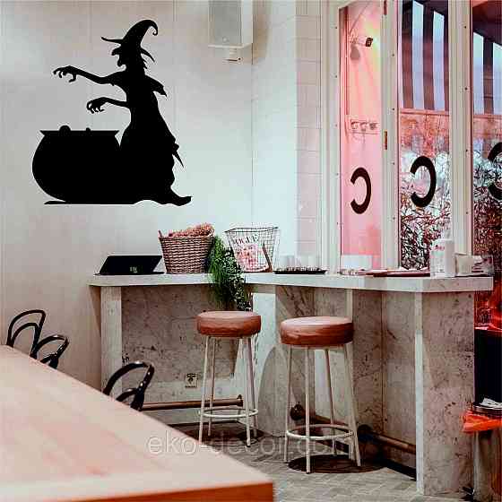 Декоративное настенное 3D Панно «Ведьма», Декор на стену с объемом 70*55 см, Черный Киев