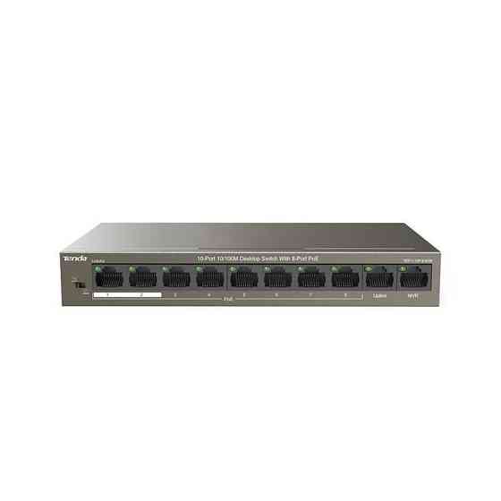 Комутатор Tenda TEF1110P-8-63W (8xFE PoE, 2xFE uplink, Max PoE 99W) ( настільний + настінний ) Харків