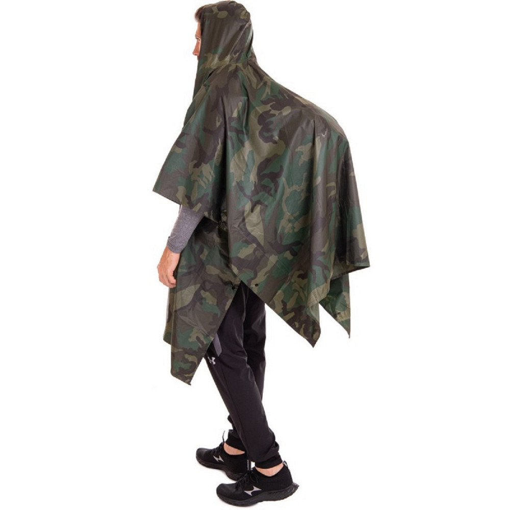 Плащ-дождевик палатка пончо ПВХ на кнопках размер L-XL камуфляж Киев - изображение 7
