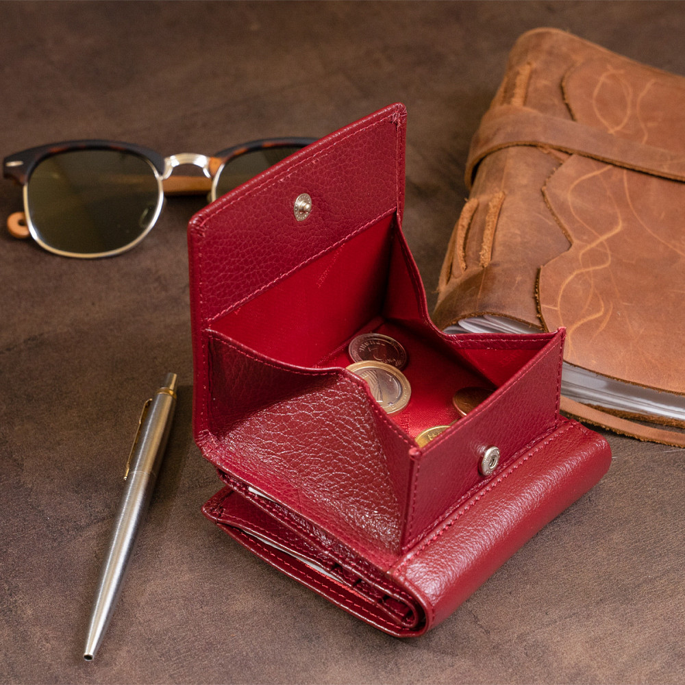 Компактний гаманець жіночий ST Leather 19257 Бордовий Київ - фото 2