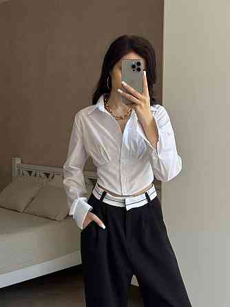 Жіноча базова приталена сорочка з імітацією корсета котон 44/46 Одеса