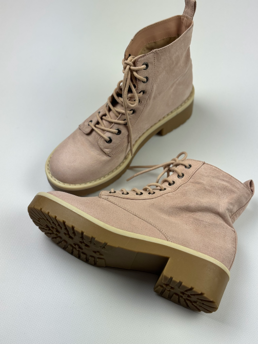 Пудровые замшевые женские сапоги Житомир - изображение 1