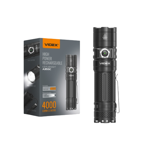 Ліхтарик LED портативний 4000Lm 5000К чорний VLF-A355C Videx Житомир - изображение 3