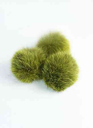 Помпони на дитячу шапку з натурального хутра кролика 7-8 см Жовтий Харків