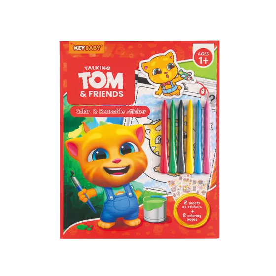 Дитяча книжка-розмальовка Keybaby з крейдою та наліпками для дітей від 1 року, у кольорі Red Кам'янець-Подільський